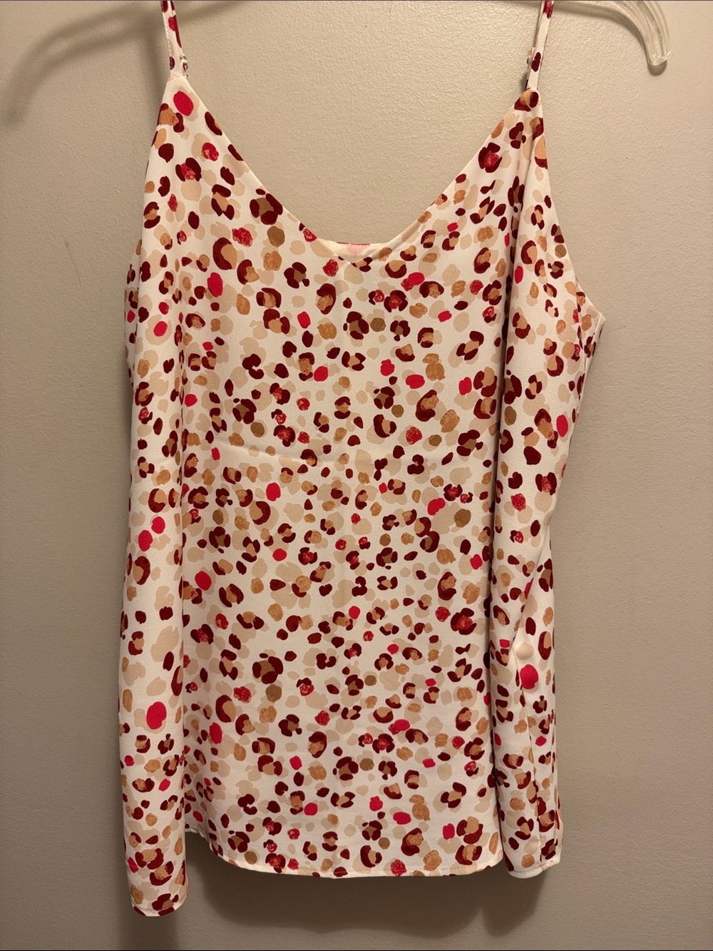 Ann Taylor Cream Leopard-Print Spaghetti Strap Cami